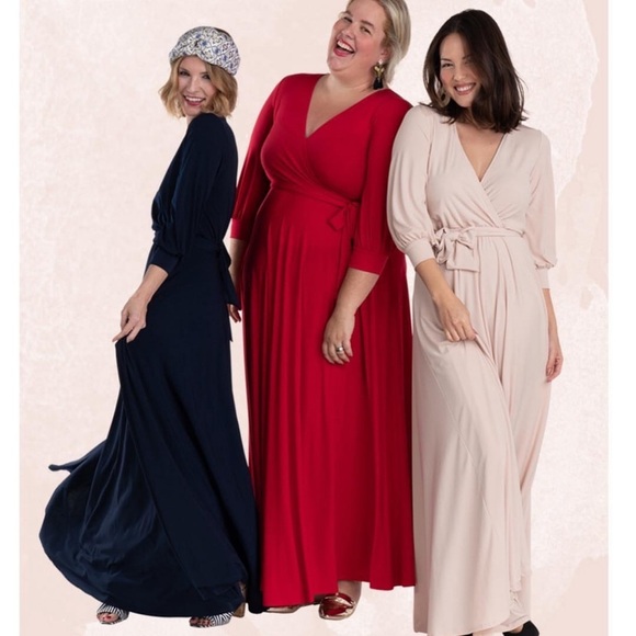 Willowdean navy faux wrap maxi dress - Picture 2 of 3